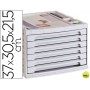 FICHERO CAJONES DE SOBREMESA LIDERPAPEL 37X30,5X21,5 CM BANDEJA ORGANIZADORA SUPERIOR 6 CAJONES GRIS