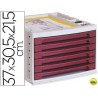 FICHERO CAJONES DE SOBREMESA LIDERPAPEL 37X30,5X21,5 CM BANDEJA ORGANIZADORA SUPERIOR 6 CAJONES BURD
