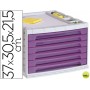 FICHERO CAJONES DE SOBREMESA LIDERPAPEL 37X30,5X21,5 CM BANDEJA ORGANIZADORA SUPERIOR 6 CAJONES VIOL