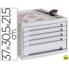 FICHERO CAJONES DE SOBREMESA LIDERPAPEL 37X30,5X21,5 CM BANDEJA ORGANIZADORA SUPERIOR 5 CAJONES GRIS