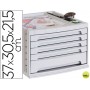FICHERO CAJONES DE SOBREMESA LIDERPAPEL 37X30,5X21,5 CM BANDEJA ORGANIZADORA SUPERIOR 5 CAJONES GRIS