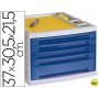 FICHERO CAJONES DE SOBREMESA LIDERPAPEL 37X30,5X21,5 CM BANDEJA ORGANIZADORA SUPERIOR 5 CAJONES AZUL