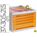 FICHERO CAJONES DE SOBREMESA LIDERPAPEL 37X30,5X21,5 CM BANDEJA ORGANIZADORA SUPERIOR 5 CAJONES NARA