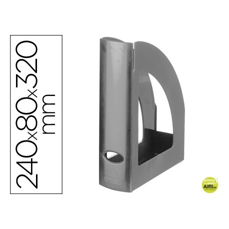 REVISTERO LIDERPAPEL PLASTICO GRIS OPACO