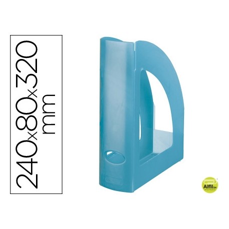 REVISTERO LIDERPAPEL PLASTICO AZUL TRANSLUCIDO