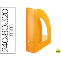 REVISTERO LIDERPAPEL PLASTICO NARANJA TRANSLUCIDO
