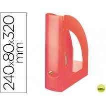 REVISTERO LIDERPAPEL PLASTICO ROJO TRANSLUCIDO