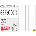 ETIQUETA ADHESIVA APLI 1283 TAMAÑO 38X21.2MM PARA FOTOCOPIADORA LASER INK-JET CAJA CON 100 HOJAS DIN
