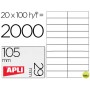 ETIQUETA ADHESIVA APLI 1299 TAMAÑO 105X29 MM PARA FOTOCOPIADORA LASER INK-JET CAJA CON 100 HOJAS DIN