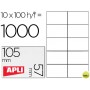 ETIQUETA ADHESIVA APLI 1278 TAMAÑO 105X57 MM PARA FOTOCOPIADORA LASER INK-JET CAJA CON 100 HOJAS DIN
