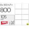 ETIQUETA ADHESIVA APLI 1279 TAMAÑO 105X74 MM PARA FOTOCOPIADORA LASER INK-JET CAJA CON 100 HOJAS DIN
