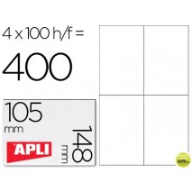 ETIQUETA ADHESIVA APLI 1280 TAMAÑO 105X148 MM PARA FOTOCOPIADORA LASER INK-JET CAJA CON 100 HOJAS DI