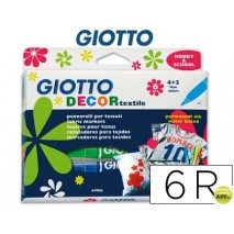 ROTULADOR GIOTTO DECOR TEXTILEPARA CAMISETAS 6 COLORES