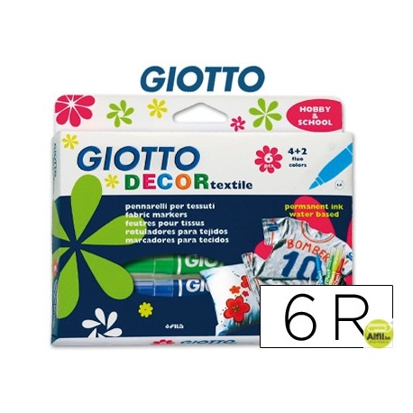 ROTULADOR GIOTTO DECOR TEXTILEPARA CAMISETAS 6 COLORES