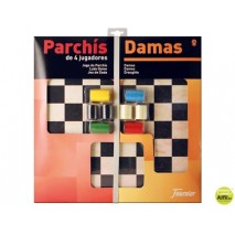 PARCHIS CON DAMAS TABLERO GRANDE 4 JUGADORES 41X40X4,5