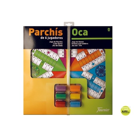 PARCHIS CON OCA TABLERO GRANDE6 JUGADORES 41X40X4,7