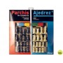 PARCHIS CON AJEDREZ TABLERO GRANDE 4 JUGADORES 41X40X4,8
