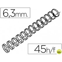 ESPIRAL WIRE 3:1 6,3 MM N.4 NEGRO CAPACIDAD 45 HOJAS CAJA DE 100 UNIDADES