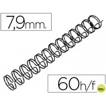 ESPIRAL WIRE 3:1 7,9 MM N.5 NEGRO CAPACIDAD 60 HOJAS CAJA DE 100 UNIDADES
