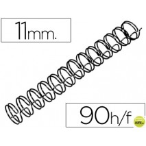 ESPIRAL WIRE 3:1 11 MM N.7 NEGRO CAPACIDAD 90 HOJAS CAJA DE 100 UNIDADES