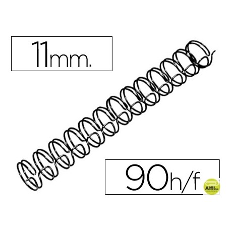 ESPIRAL WIRE 3:1 11 MM N.7 NEGRO CAPACIDAD 90 HOJAS CAJA DE 100 UNIDADES