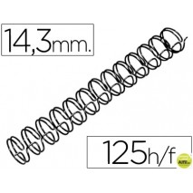 ESPIRAL WIRE 3:1 14,3 MM N.9 NEGRO CAPACIDAD 125 HOJAS CAJA DE 100 UNIDADES