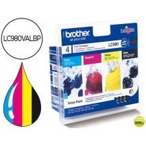 INK-JET BROTHER LC-980BK DCP-145 DCP-165 MFC-250 MFC-290 NEGRO MAGENTA AMARILLO CIAN PACK4