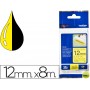 CINTA BROTHER TZE-S631 AMARILLO-NEGRO 12MM LONGITUD 8 MT SUPERADHESIVA