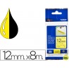 CINTA BROTHER TZE-S631 AMARILLO-NEGRO 12MM LONGITUD 8 MT SUPERADHESIVA