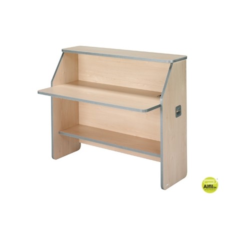 MOSTRADOR DE RECEPCIøN RECTO WELCOME 5001AA01 ESTRUCTURA HAYA Y TABLERO HAYA 126X67X118CM