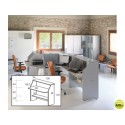 MOSTRADOR DE RECEPCIøN RECTO WELCOME 5001AB02 ESTRUCTURA ALUMINIO Y TABLERO GRIS 126X67X118CM