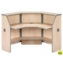 MOSTRADOR DE RECEPCIøN ANGULAR90Ì WELCOME 5002AA01 ESTRUCTURA DE HAYA Y TABLERO DE HAYA 68X68X118 CM