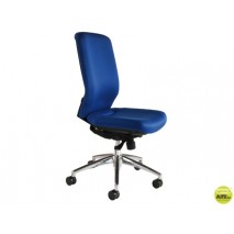 SILLA ROCADA SISTEMA ASINCRO ELEVACION A GAS ESTRUCTURA ALUMINIO TELA IGNIFUGA AZUL RESPALDO 60 CM B
