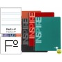 BLOC ESPIRAL LIDERPAPEL FOLIO INSPIRE TAPA EXTRADURA 80H 60G PAUTA 3.5MM CON MARGEN. COLORES SURTIDO