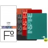 BLOC ESPIRAL LIDERPAPEL FOLIO INSPIRE TAPA EXTRADURA 80H 60G LISO. COLORES SURTIDOS