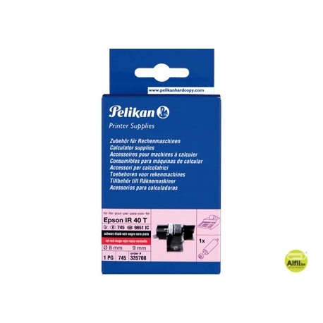 RODILLO ENTINTADO PELIKAN IR40T NEGRO/ROJO 1 UNIDAD