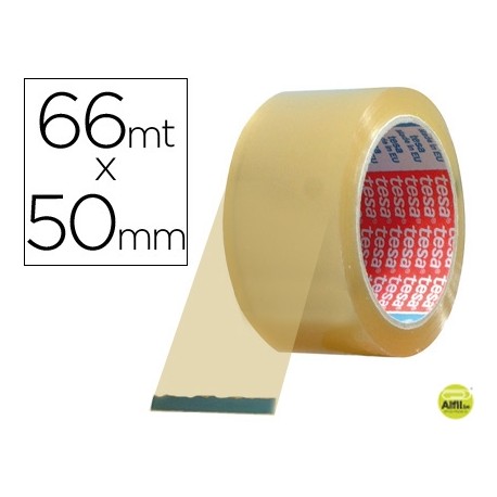 CINTA ADHESIVA TESA PVC COLOR TRANSPARENTE 66MTSX50MM PARA EMBALAJE