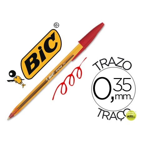 BOLIGRAFO BIC CRISTAL PUNTA FINA ROJO