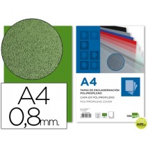 TAPA ENCUADERNACION LIDERPAPEL POLIPROPILENO A4 0.8MM VERDE