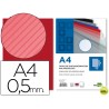 TAPA ENCUADERNACION LIDERPAPEL POLIPROPILENO RAYADO A4 0.5MM ROJA