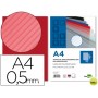 TAPA ENCUADERNACION LIDERPAPEL POLIPROPILENO RAYADO A4 0.5MM ROJA