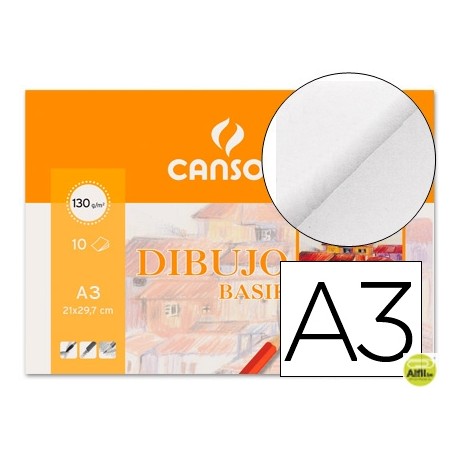 PAPEL DIBUJO BASIK 130GR DIN A3 29,7X42,0 CMS EN MINIPACKS DE 10 HOJAS