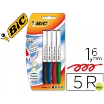 ROTULADOR BIC VELLEDA GRIP TRAZO 1,6 BLISTER 4+1 COLORES SURTIDOS