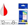 CINTA BROTHER TZE-132 TRANSPARENTE-ROJO 12MM LONGITUD 8 MT