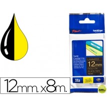 CINTA BROTHER TZE-334 NEGRO - ORO 12MM LONGITUD 8MT