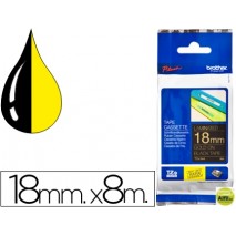 CINTA BROTHER TZE-344 NEGRO - ORO 18MM LONGITUD 8MT