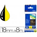 CINTA BROTHER TZE-344 NEGRO - ORO 18MM LONGITUD 8MT