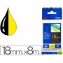 CINTA BROTHER TZE-344 NEGRO - ORO 18MM LONGITUD 8MT
