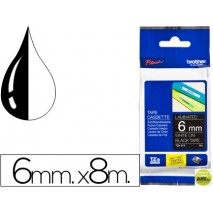 CINTA BROTHER TZE-315 NEGRO-BLANCO 6MM LONGITUD 8MT