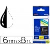 CINTA BROTHER TZE-315 NEGRO-BLANCO 6MM LONGITUD 8MT